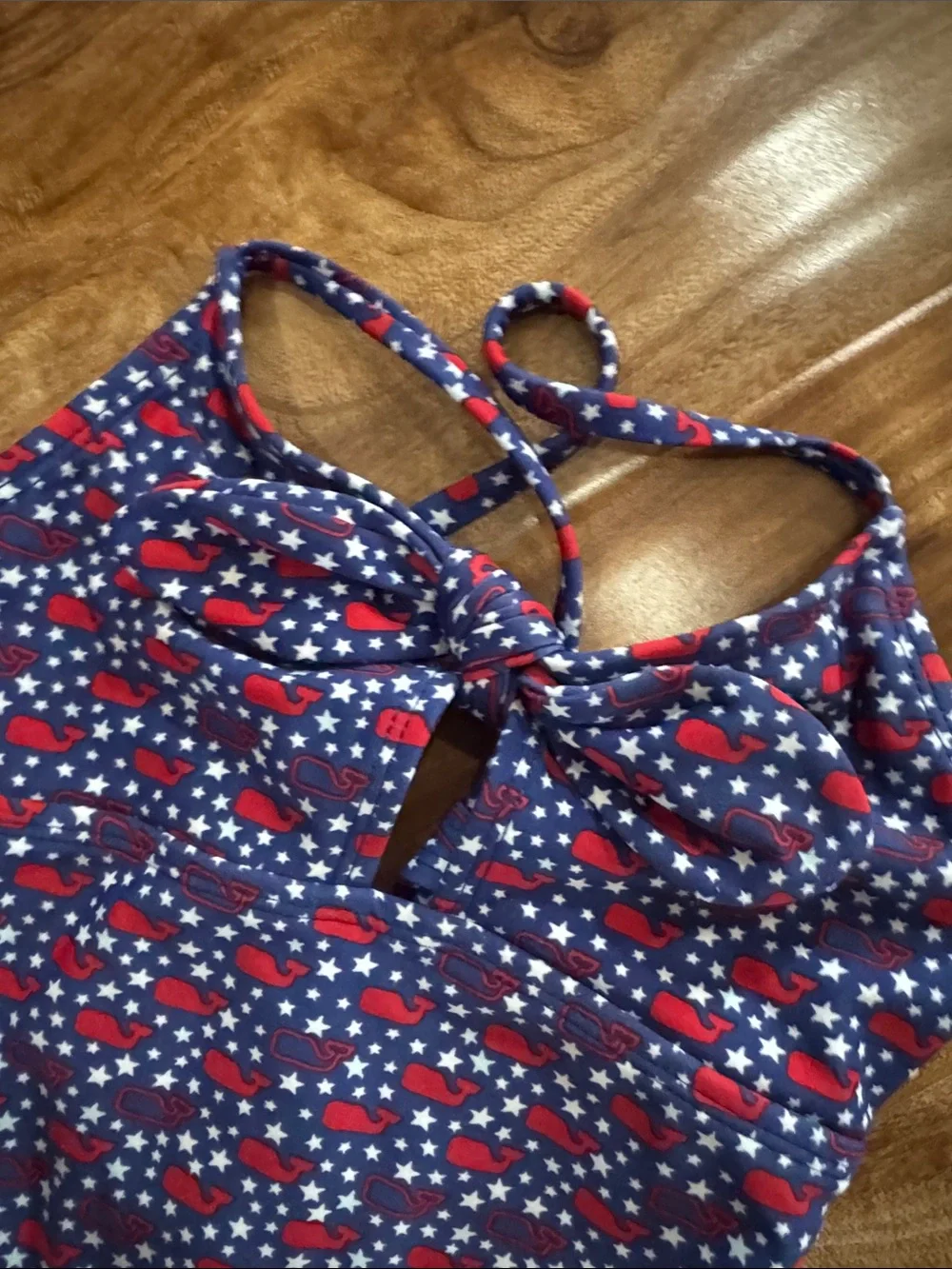 Vineyard vines - target Girls Navy Red Whale Print One-Piece Swimsuit size 4/5